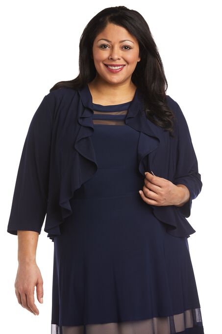 Ruffle Jacket, Navy, hi-res image number null
