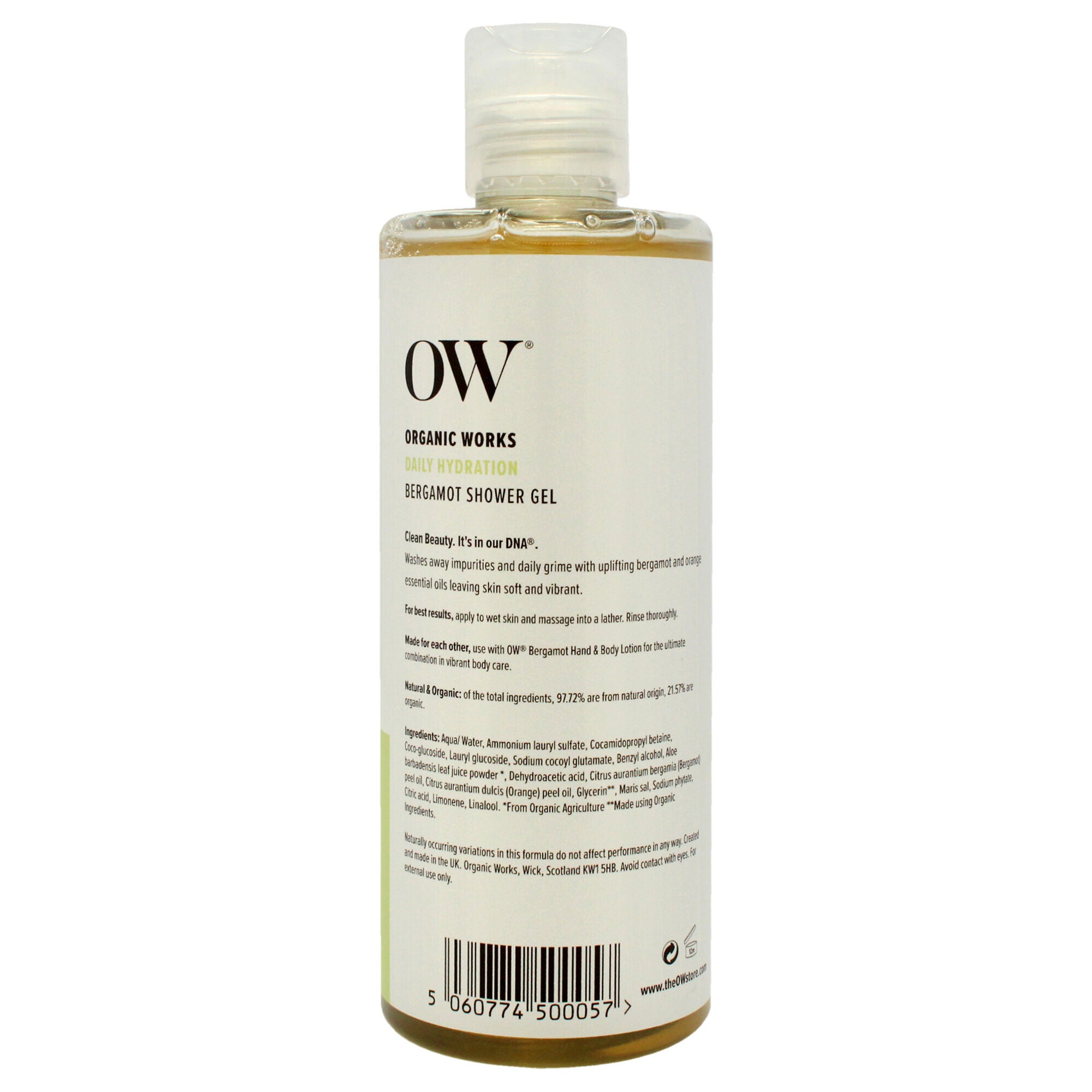 Daily Hydration Shower Gel - Bergamot by Organic Works for Unisex - 10.14 oz Shower Gel, See Description, alternate image number 1