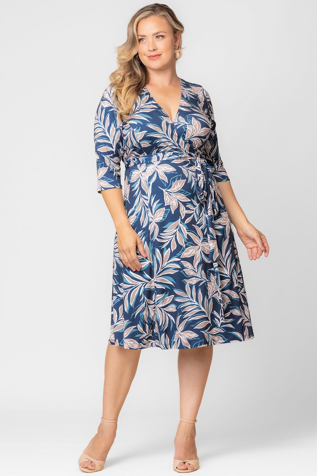 Signature Wrap Dress, Teal Botanical Print / Teal, hi-res image number 0
