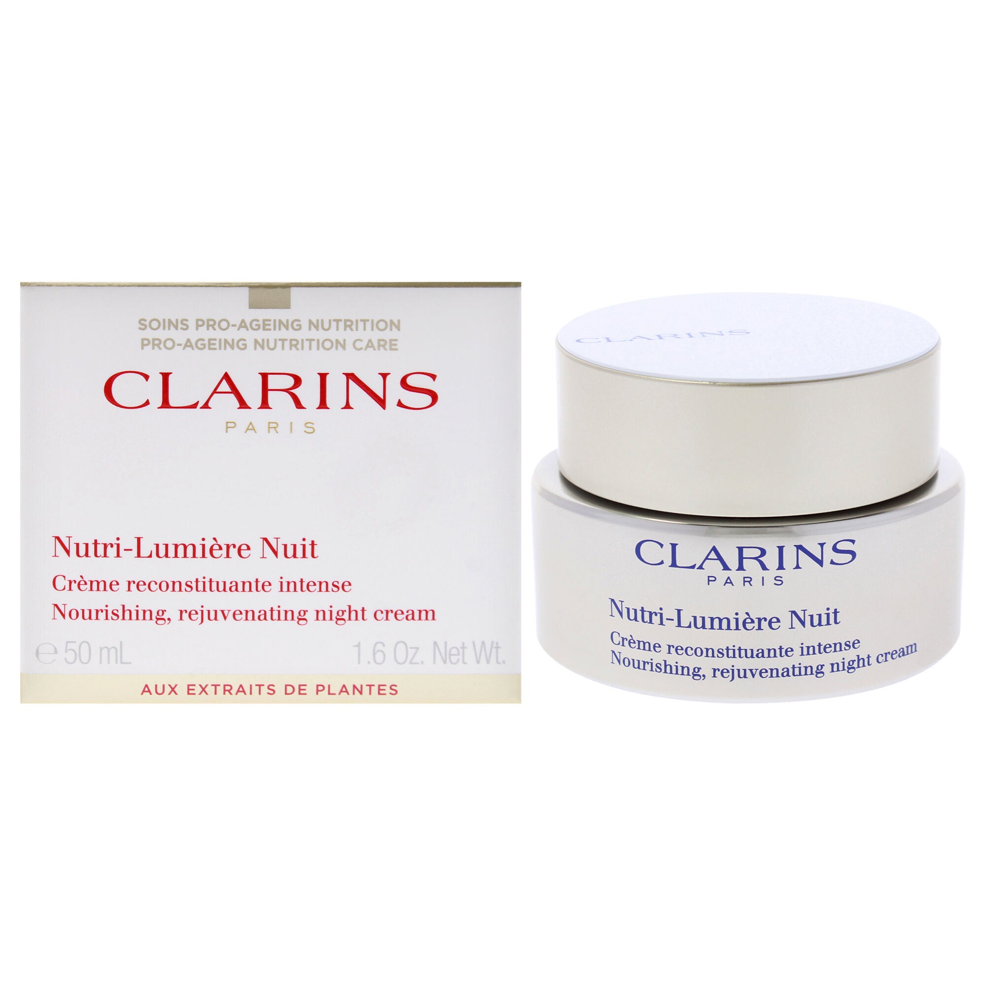 Nutri-Lumiere Night Cream by Clarins for Unisex - 1.6 oz Cream, See Description, hi-res image number 0