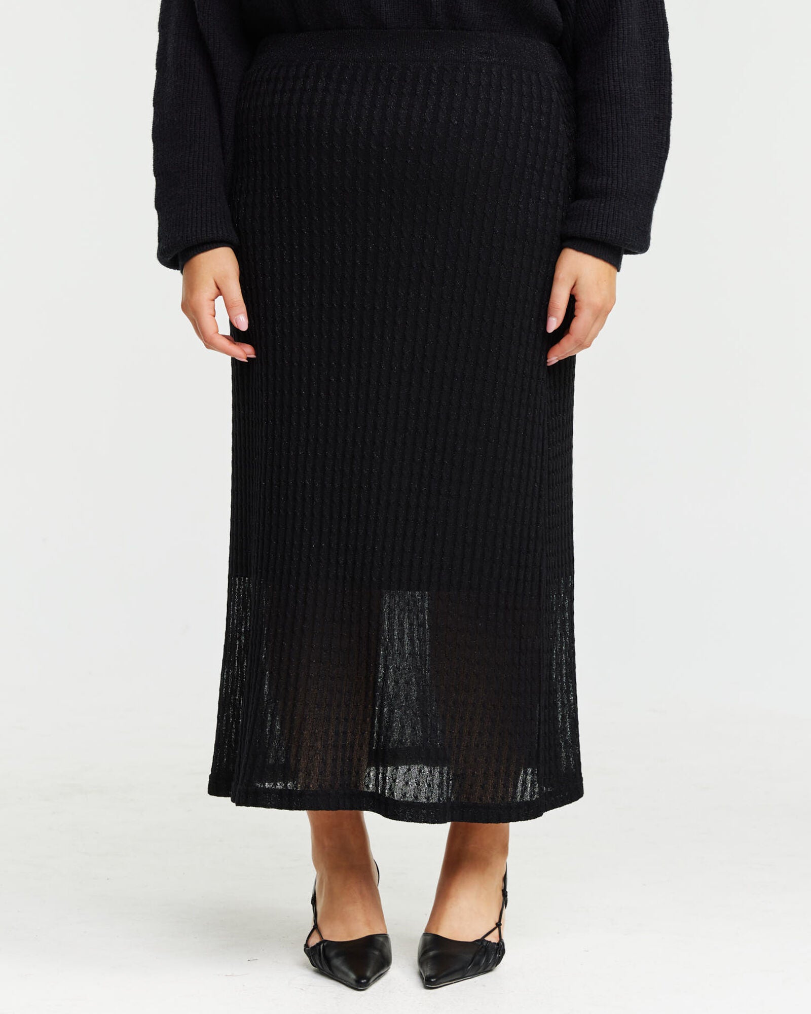 Black Skirt With Neon Metallic Detail