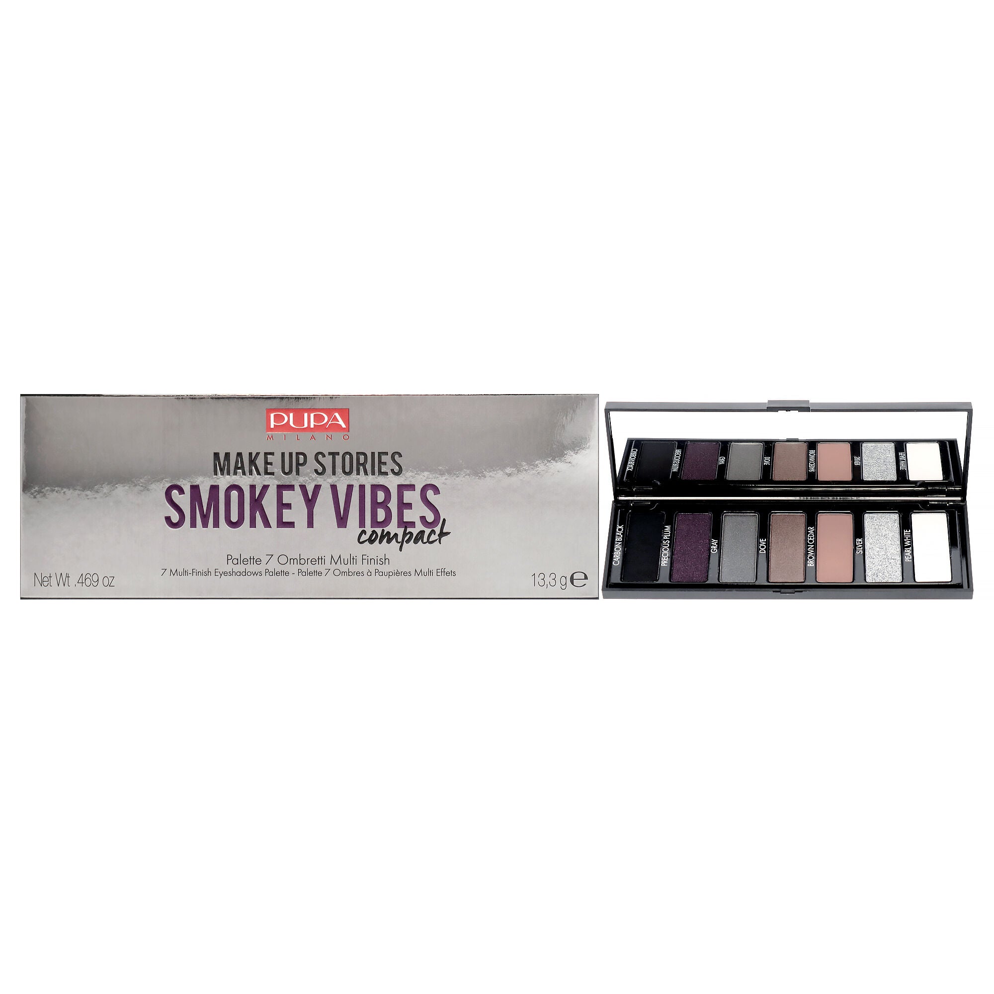 Make Up Stories Compact Palette - 002 Smokey Vibes by Pupa Milano for Women - 0.469 oz Eye Shadow, See Description, hi-res image number 0