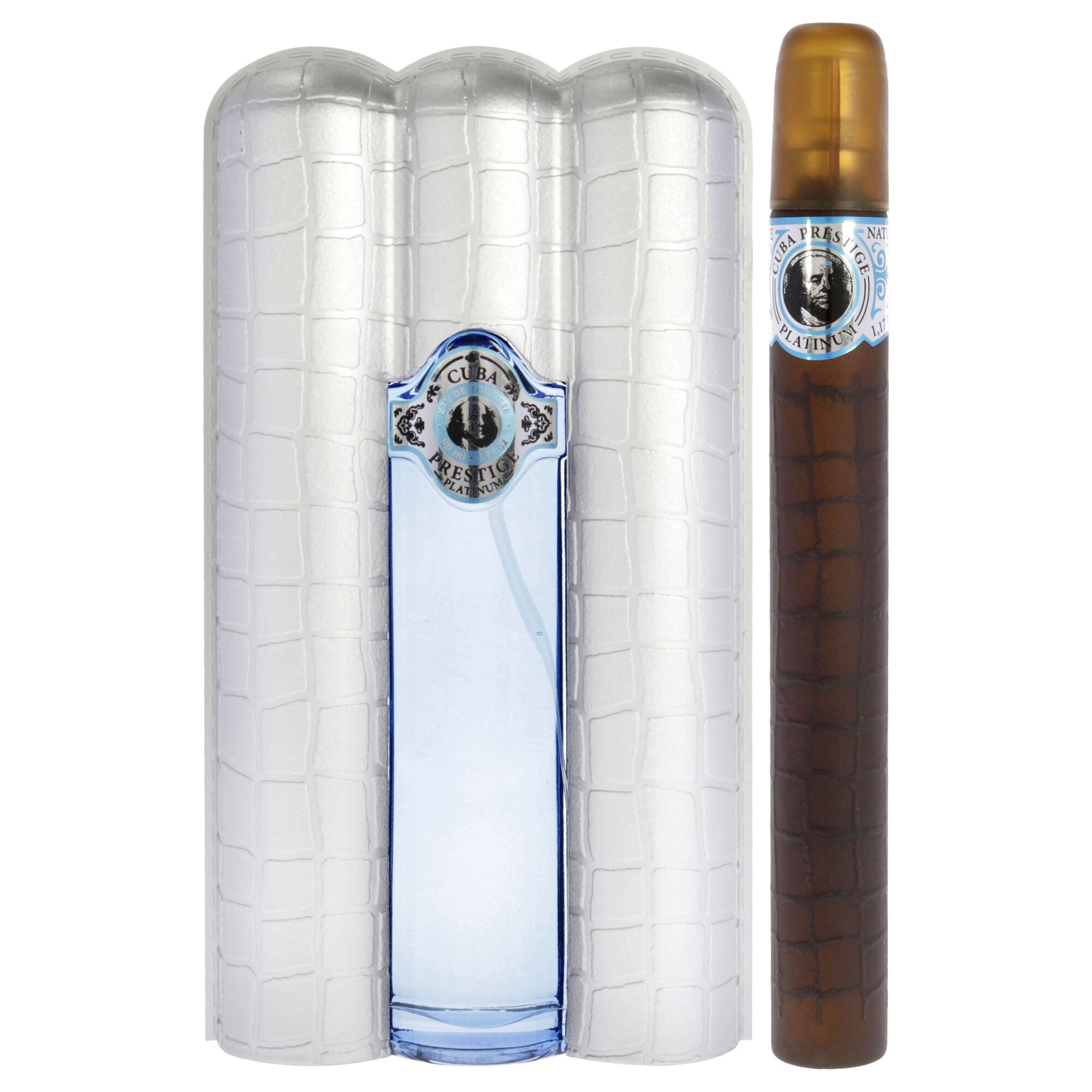 Cuba Prestige Platinum by Cuba for Men - 2 Pc Gift Set 3oz EDT Spray, 1.17oz EDT Spray, Clear, alternate image number 1