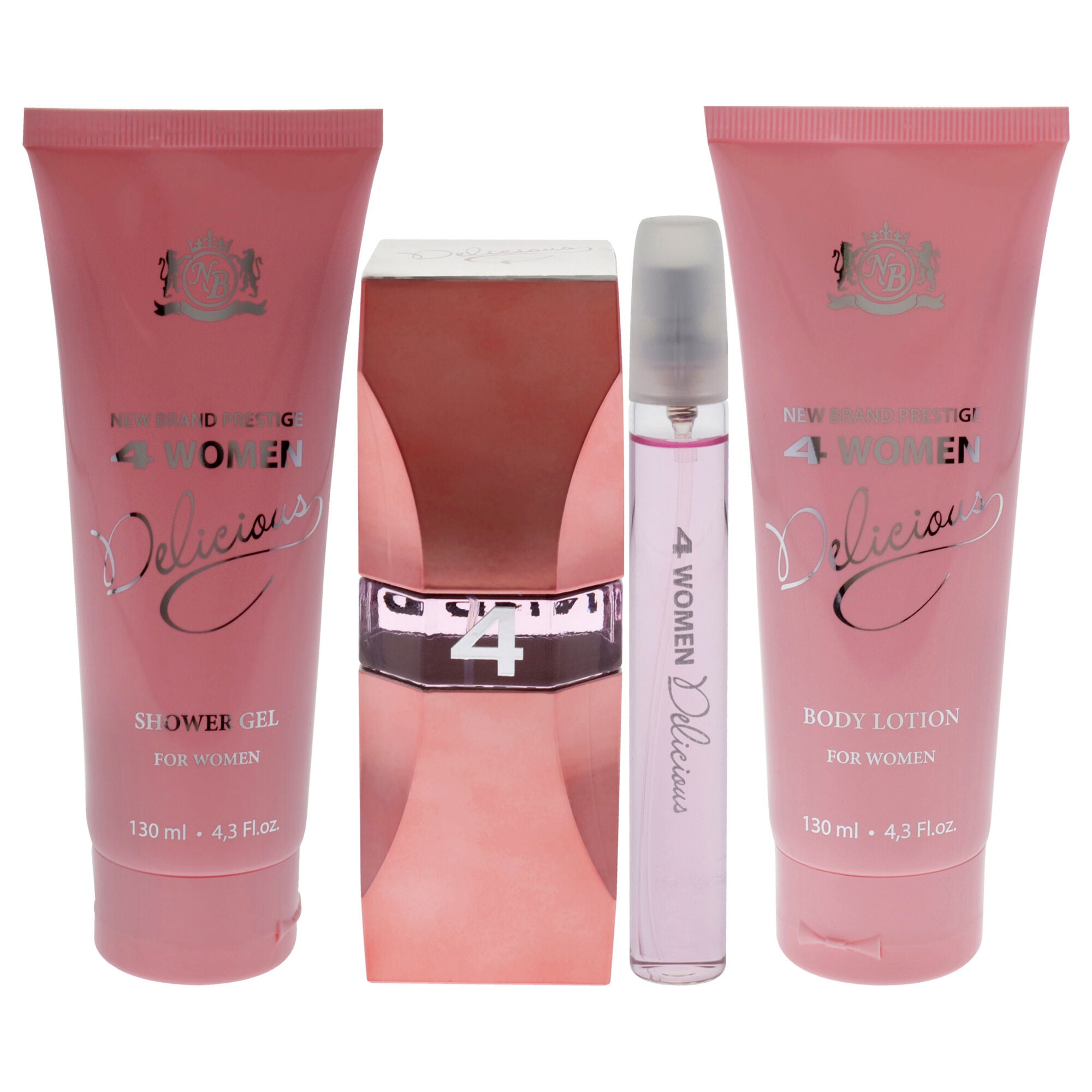 Prestige 4 Woman Delicious by New Brand for Women - 4 Pc Gift Set 3.3oz EDP Spray, 0.5oz EDP Spray, 4.3oz Shower Gel, 4.3oz Body Lotion, , alternate image number 5