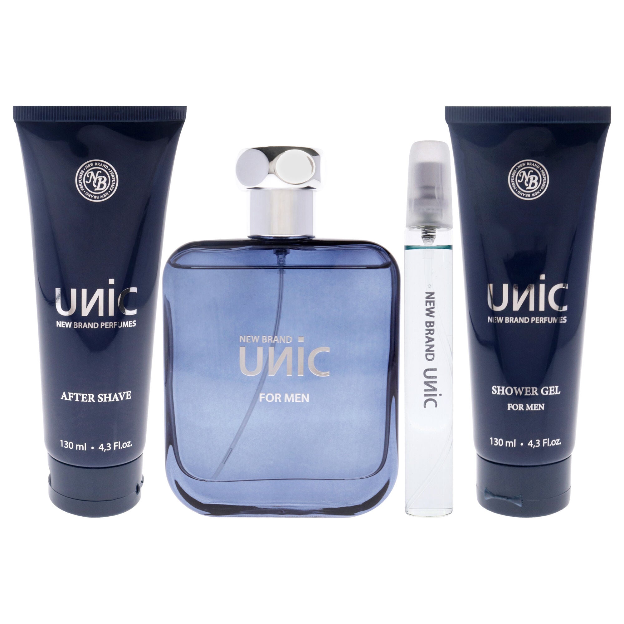 Unic by New Brand for Men - 4 Pc Gift Set 3.3oz EDT Spray, 0.5oz EDT Spray, 4.3oz Shower Gel, 4.3oz After Shave, , alternate image number 5