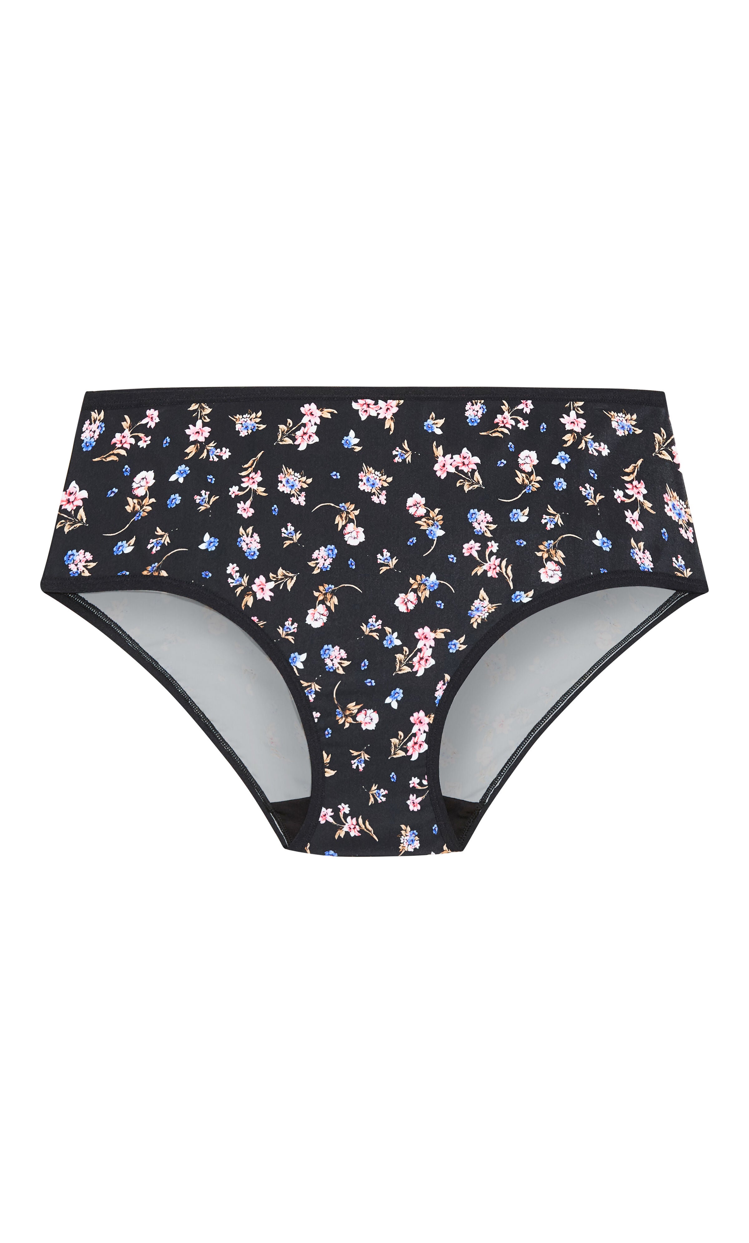 Microfiber Print Hi Cut Brief - black, , alternate image number 2