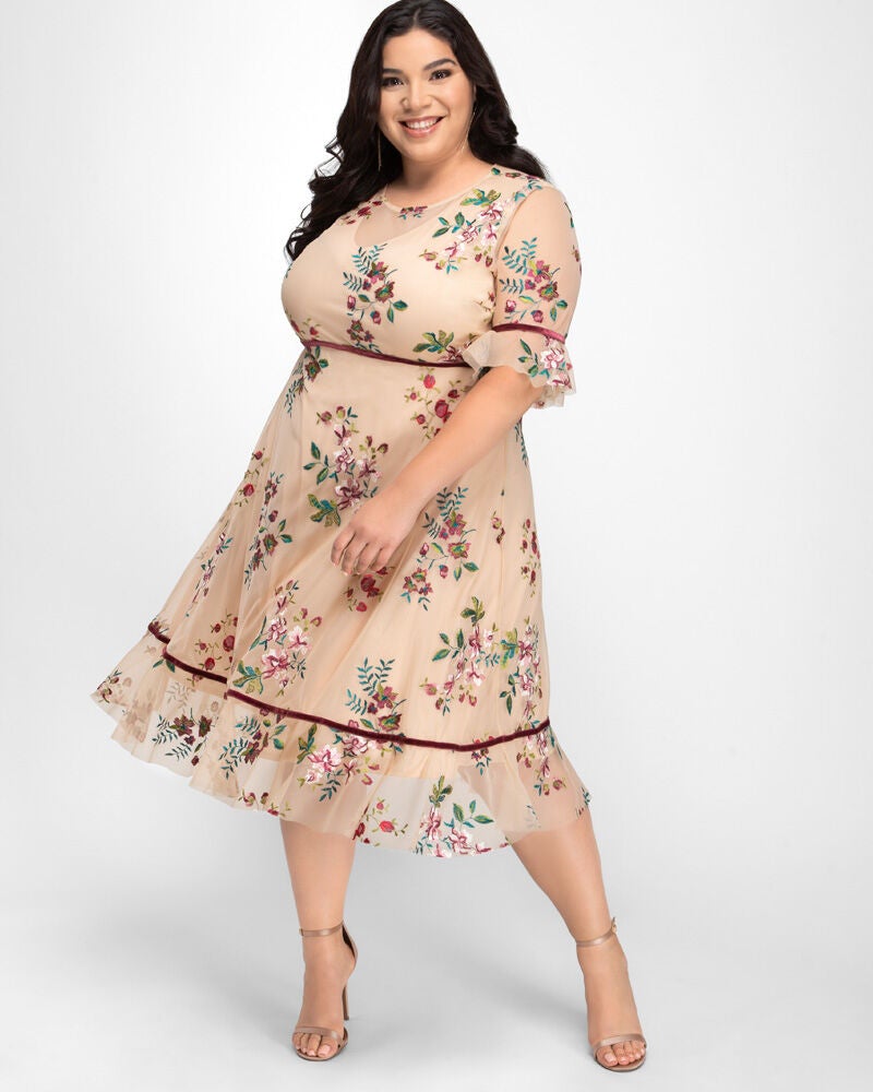 Wildflower Embroidered Dress, Blush, alternate image number 2