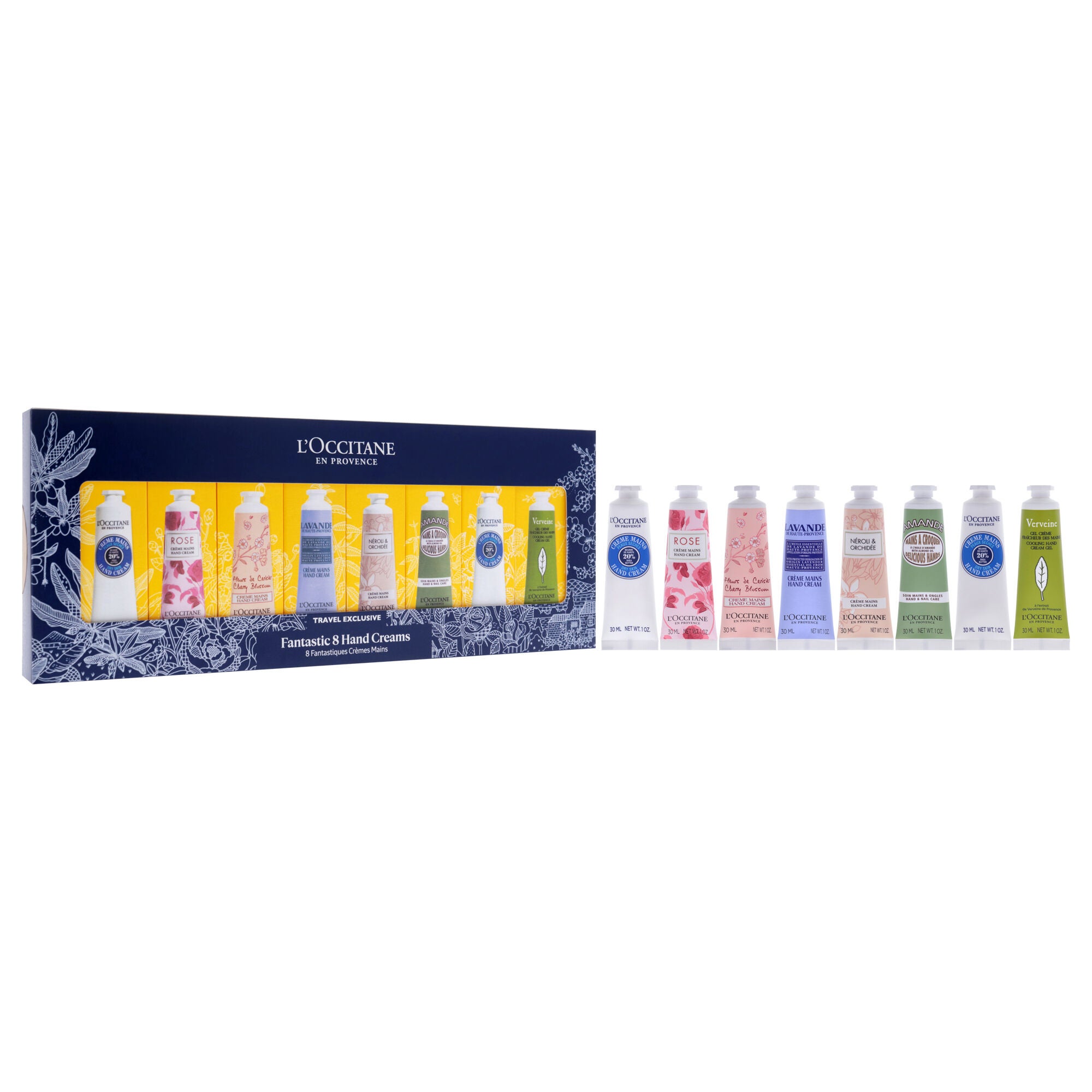 "Fantastic 8 Hand Creams Kit by LOccitane for Unisex - 8 x 1 oz Shea Dry Skin, Rose, Cherry Blossom, Lavender, Pivoine Flora, Almond, Hand Cream", See Description, alternate image number 1