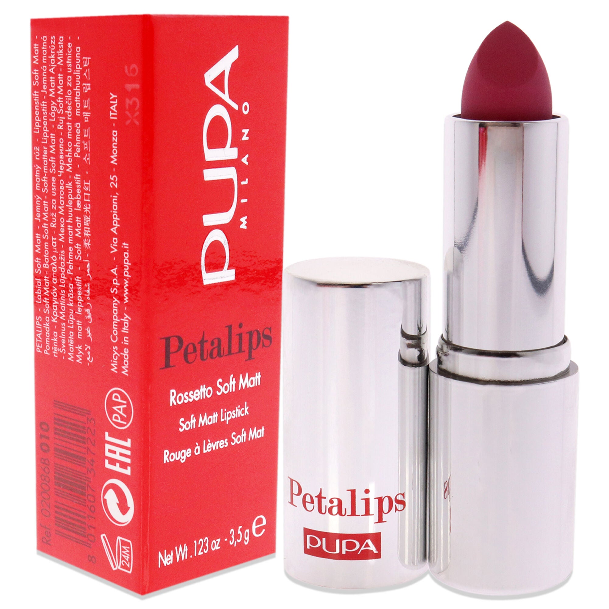 Petalips Soft Matt Lipstick - 010 Mauve Violet by Pupa Milano for Women - 0.123 oz Lipstick, See Description, alternate image number 2