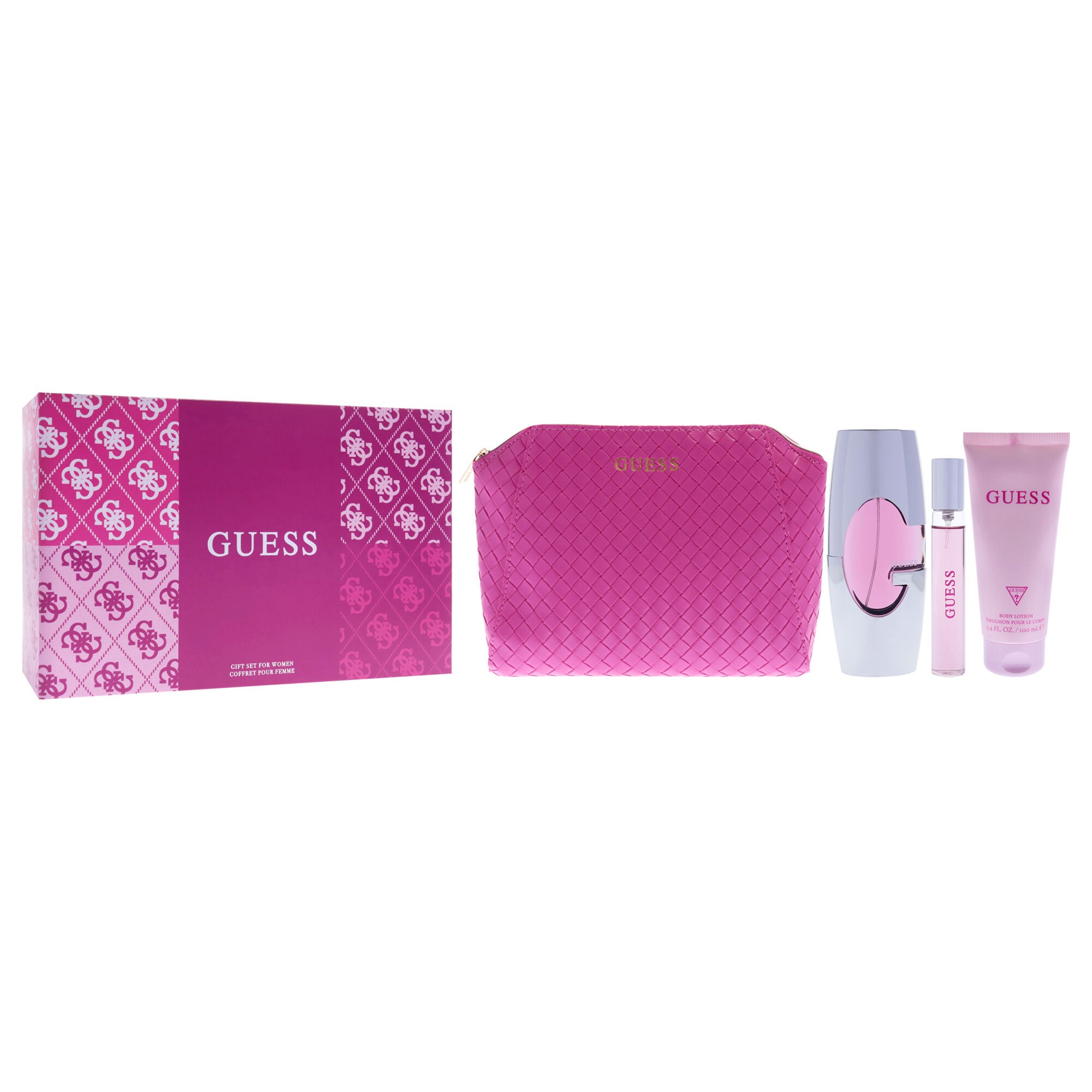 Guess by Guess for Women - 4 Pc Gift Set 2.5oz EDP Spray, 0.5oz EDP Spray, 3.4oz Body Lotion, Pouch, Clear, alternate image number 2