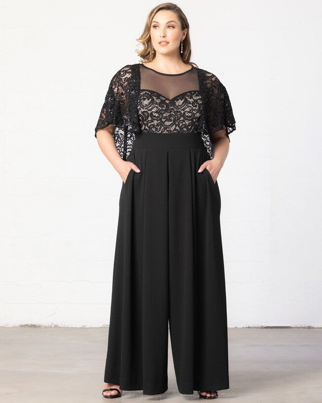Alluring Sequins Formal Jumpsuit, BlackNude, alternate image number 2