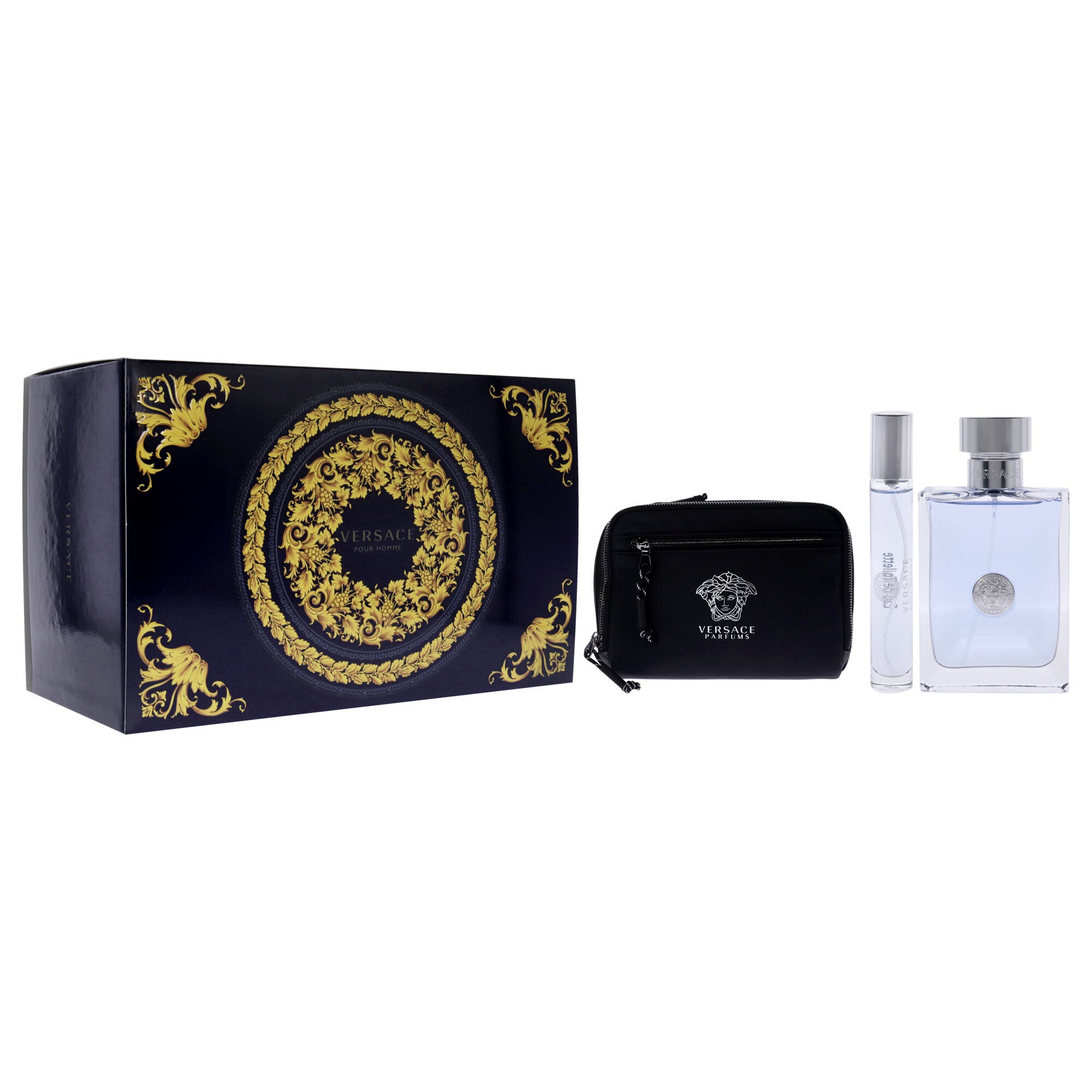 Versace Pour Homme by Versace for Men - 3 Pc Gift Set 3.4oz EDT Spray, 0.34oz EDT Spray, Pouch, See Description, alternate image number 1