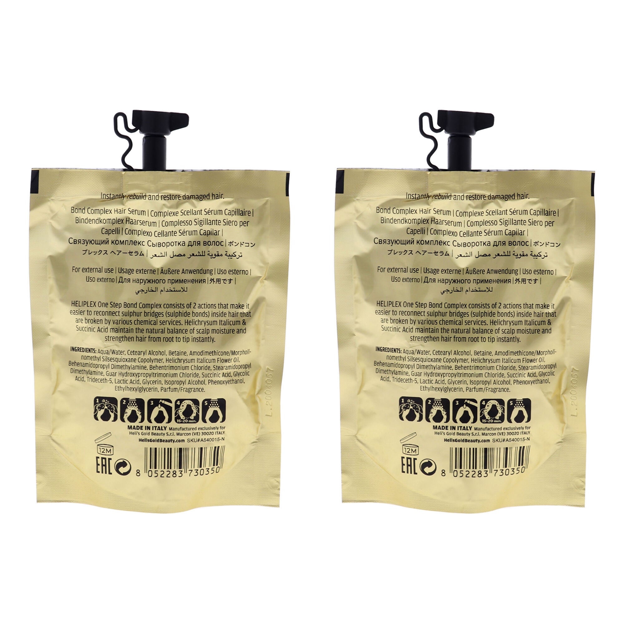 Heliplex One Step Hair Serum by Helis Gold for Unisex - 1.7 oz Serum - Pack of 3, See Description, alternate image number 1