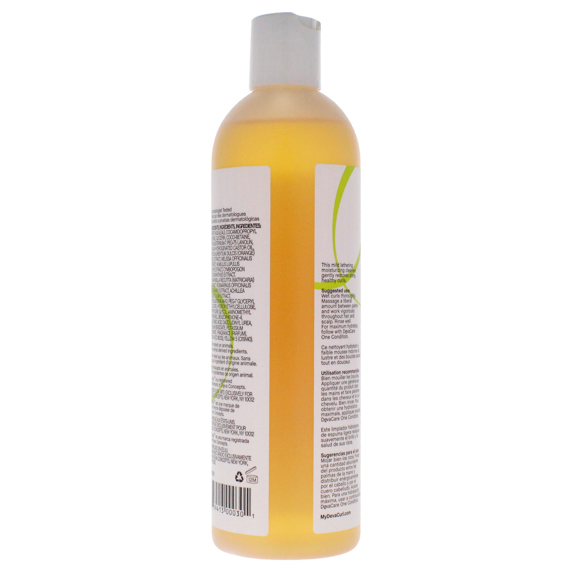 DevaCare Low-Poo No-Fade Mild Lather Cleanser by DevaCurl for Unisex - 12 oz Cleanser, See Description, alternate image number 2