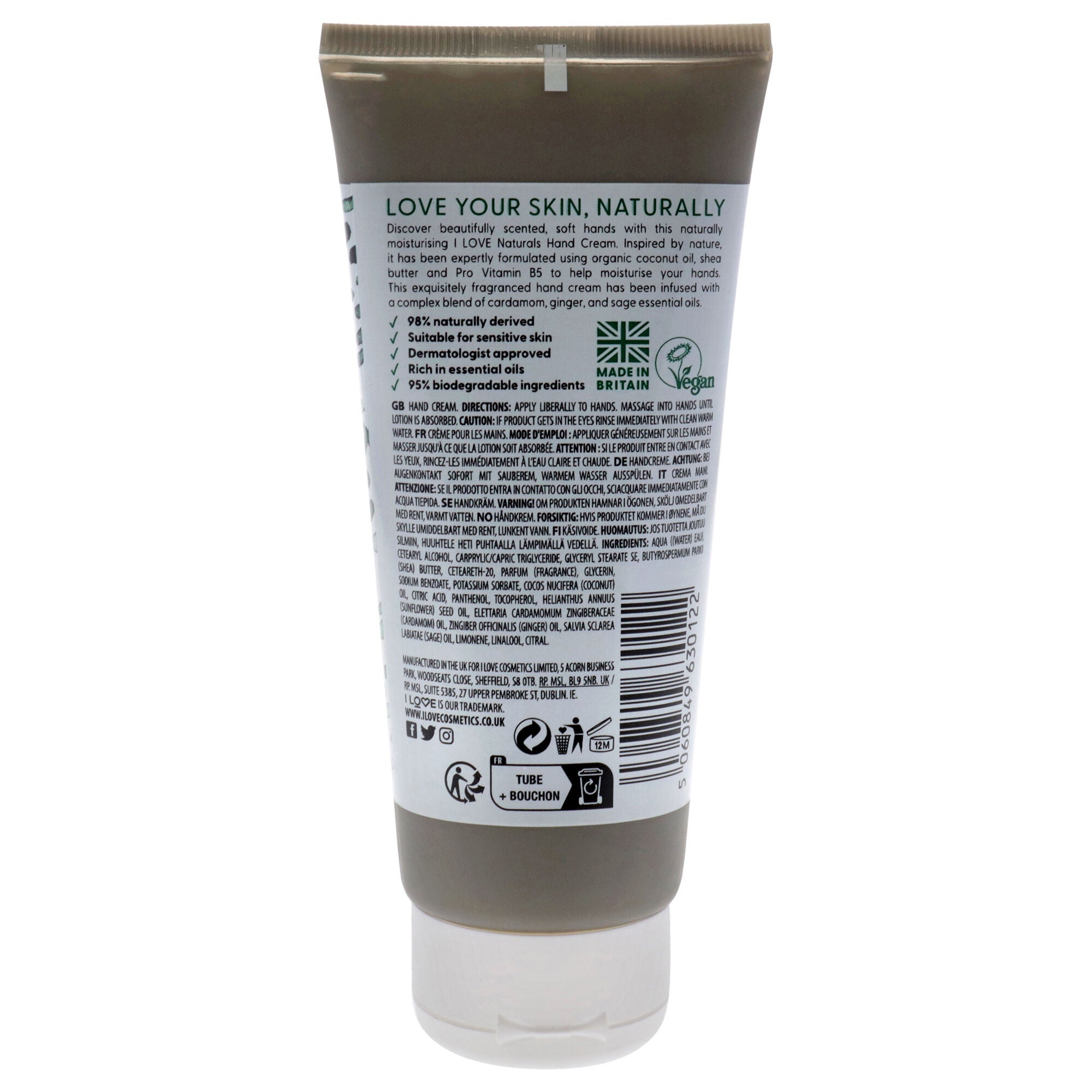 Naturals Hand Lotion - Lime-Ginger and Cardamon by I Love Cosmetics for Women - 3.4 oz Cream, , alternate image number 3