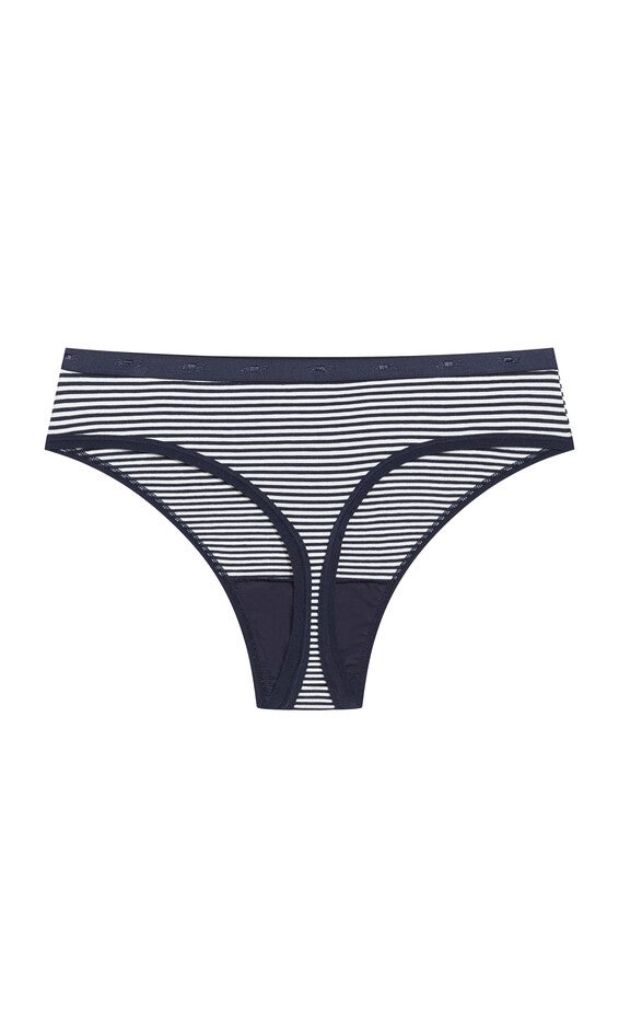 Cotton Stripe Thong - indigo, , alternate image number null