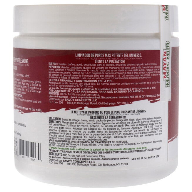 Powerful Deep Pore Cleansing Bentonite Clay by Mayan Magic Mud for Unisex - 16 oz Cleanser, NA, alternate image number null
