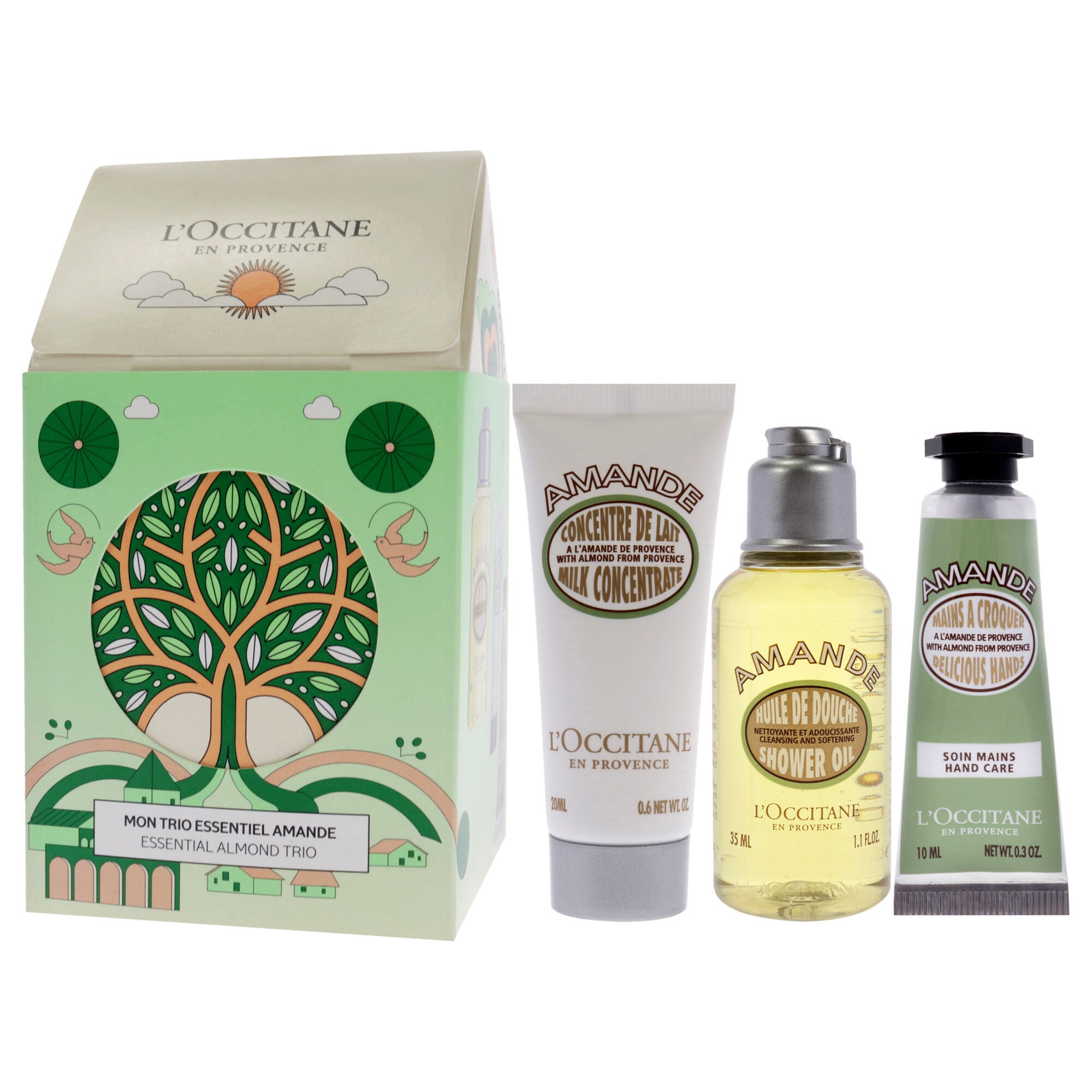 Essential Trio - Almond by LOccitane for Women - 3 Pc 1.1oz Shower Oil - Almond, 0.6oz Concentrate - Almond Milk, 0.3oz Delicios Hands - Almond, , alternate image number 7