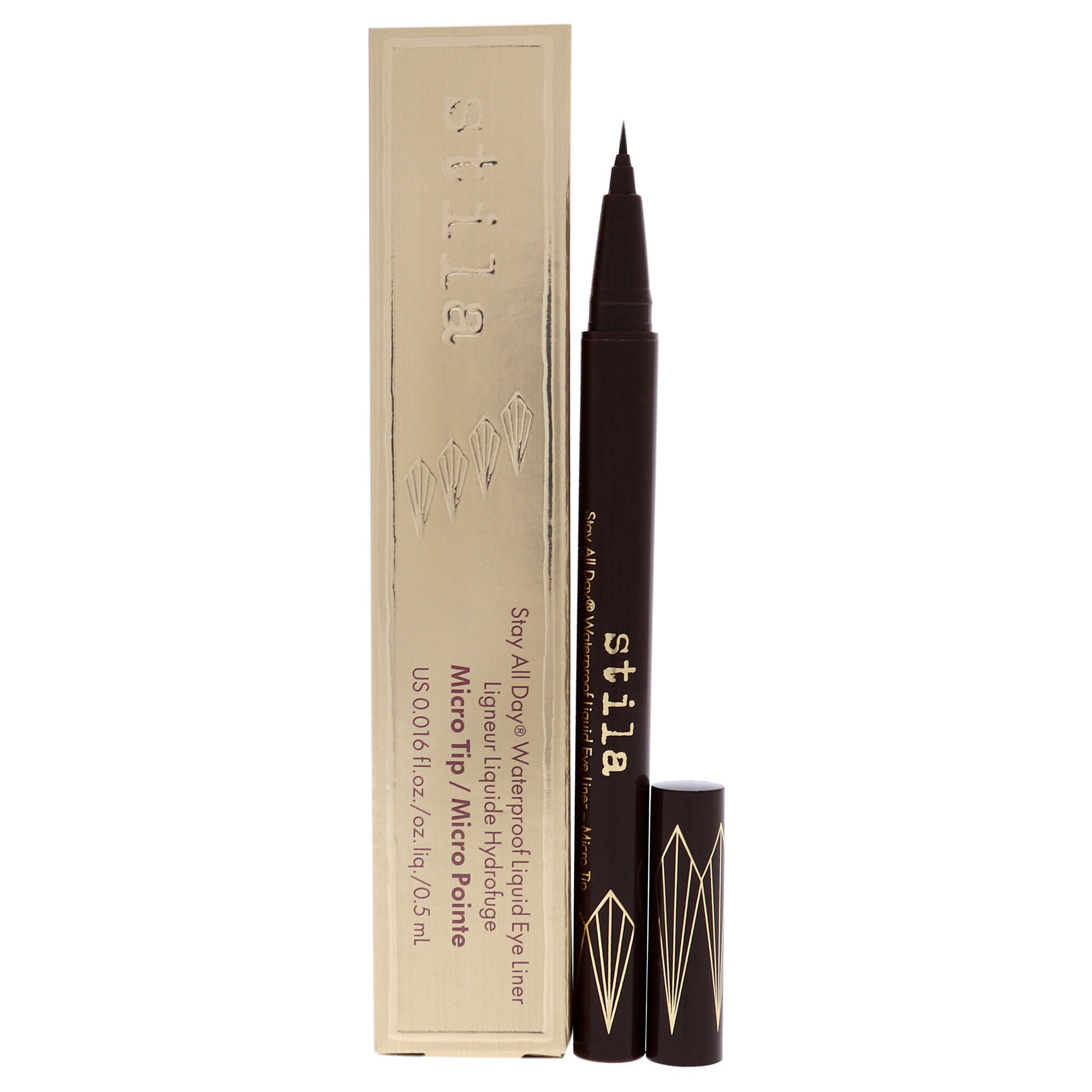 Stay All Day Waterproof Liquid Eye Liner - Micro Tip Dark Brown by Stila for Women - 0.016 oz Eyeliner, See Description, hi-res image number 0