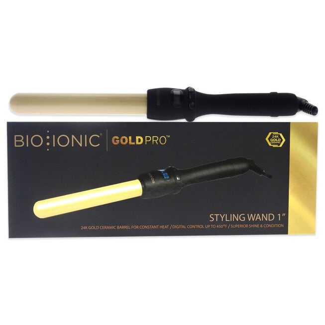 Gold Pro Styling Wand by Bio Ionic for Women - 1 Inch Curling Iron, NA, hi-res image number null
