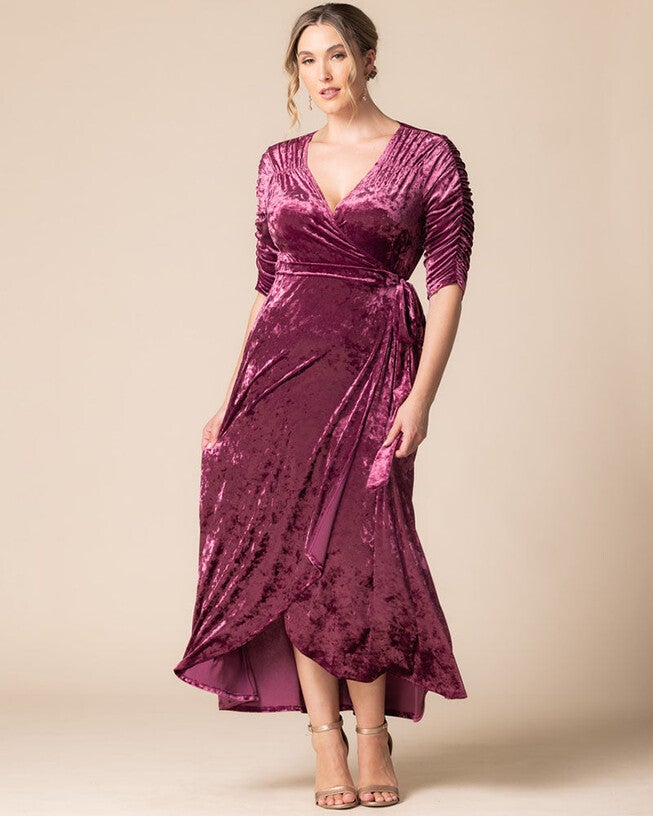 Cara Velvet Wrap Dress | Woman Within Cara Velvet Wrap Dress | Woman Within