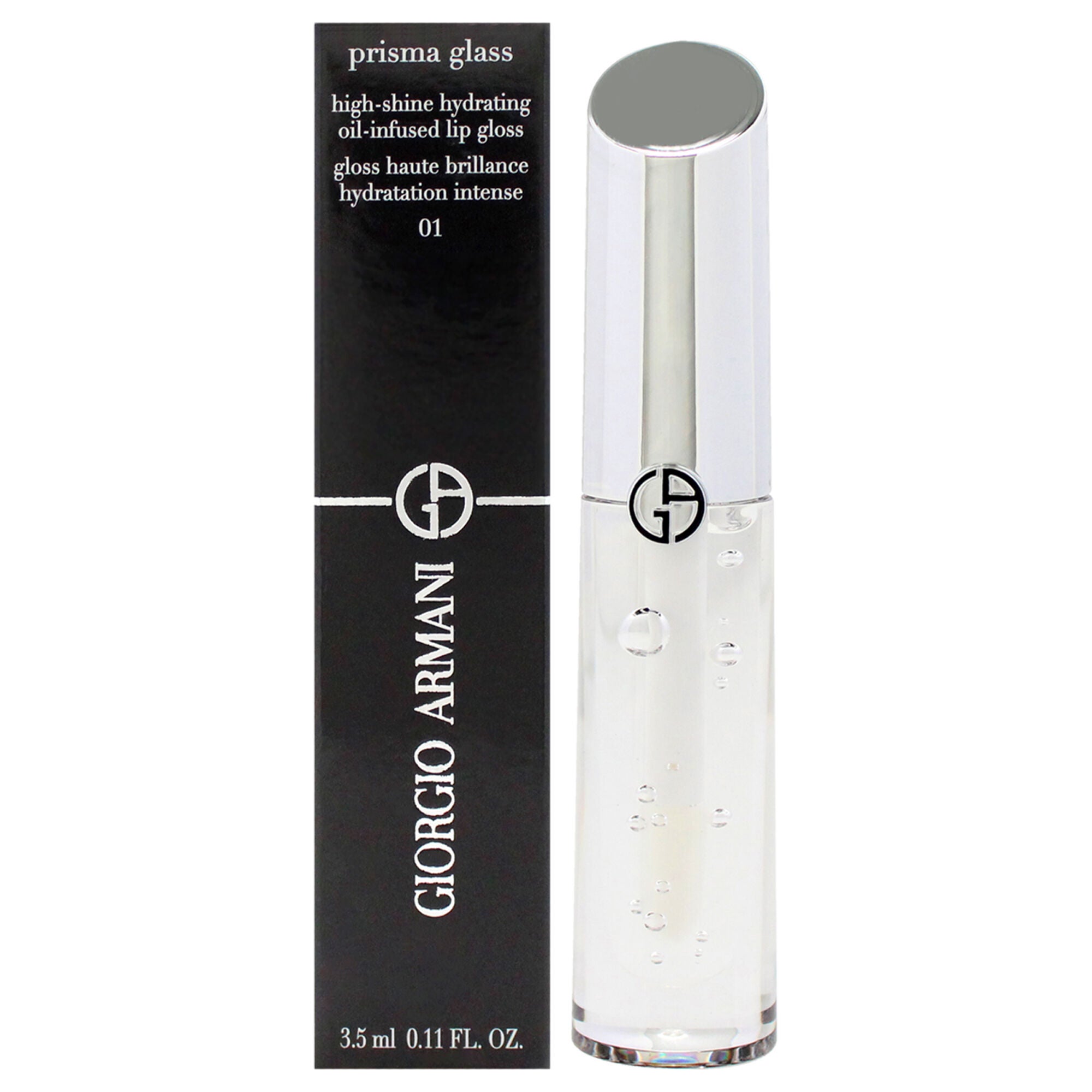 Prisma Glass Lip Gloss - 01 Clear Shine by Giorgio Armani for Women - 0.11 oz Lip Gloss, Clear, hi-res image number 0
