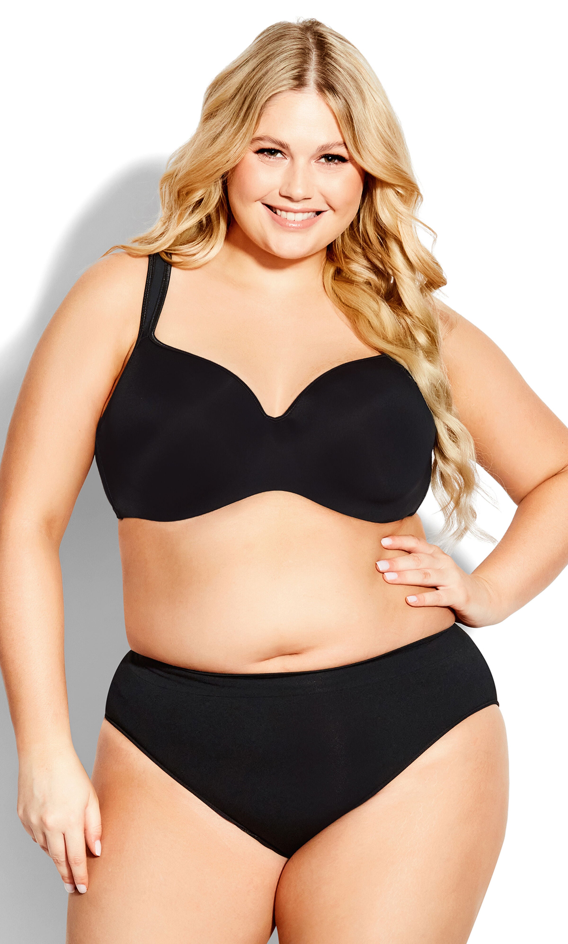 Seamless High Cut Brief - black, Black, hi-res image number 0