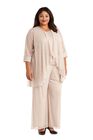 Three-Piece Pearl Detail Pant Set, Champagne, hi-res image number null