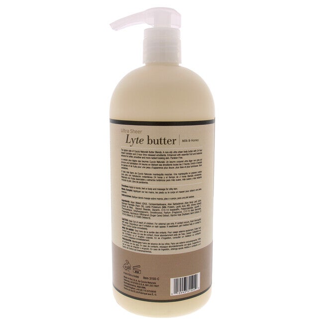 Ultra Sheer Lyte Butter - Milk and Honey by Cuccio Naturale for Unisex - 32 oz Body Butter, NA, alternate image number null