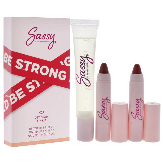 Breakup Collection Lip Kit - Get Glam by Sassy by Savannah Chrisley for Women - 3 Pc Nourishing Lip Oil, 2Pc Tinted Lip Balms, See Description, alternate image number 1
