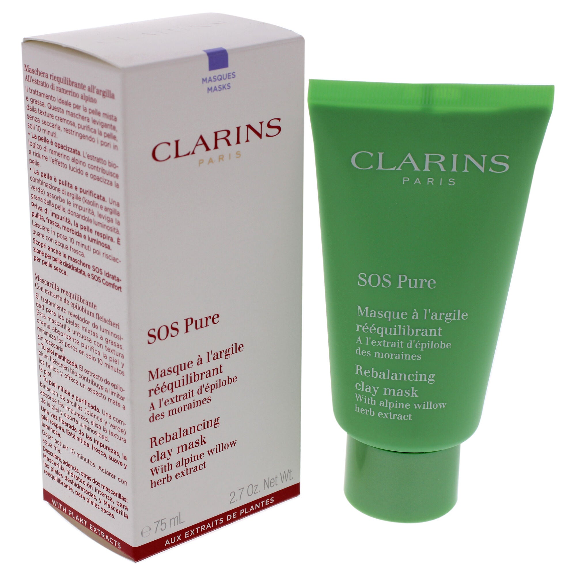 SOS Pure Rebalancing Clay Mask by Clarins for Women - 2.3 oz Mask, , alternate image number 7