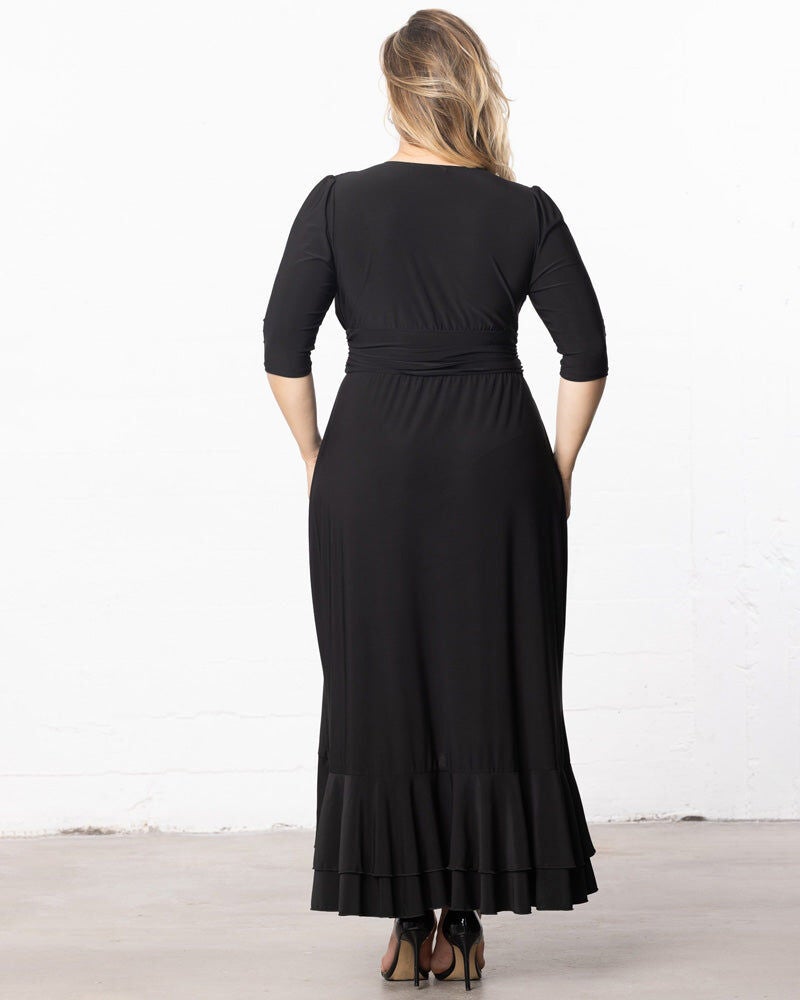 Veronica Ruffled Evening Gown, Onyx, alternate image number 1