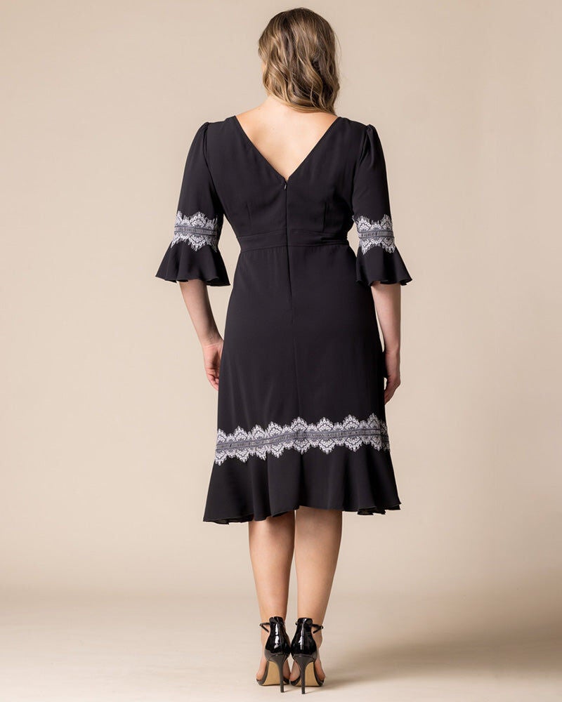 Villa Lace Trim Cocktail Dress, Black Noir, alternate image number 1