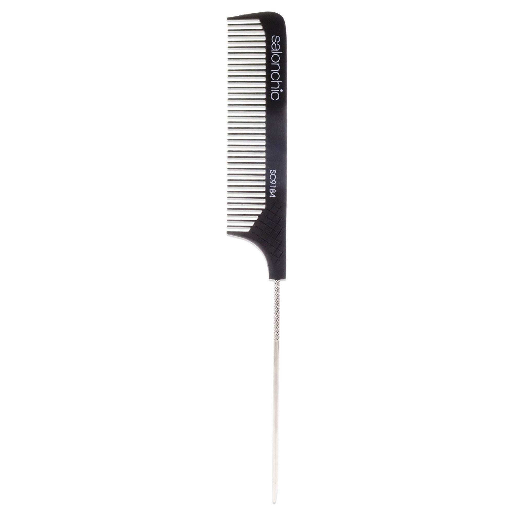 Pin Tail Carbon Comb High Heat Resistant 9 - Coarse Teeth by SalonChic for Unisex - 1 Pc Comb, , alternate image number 3