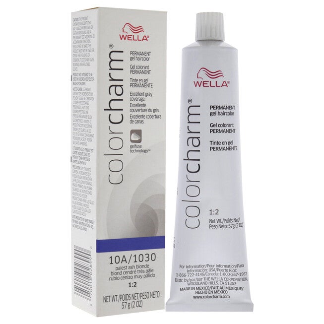 Color Charm Permanent Hair Color Gel - 10A 1030 Palest Ash Blonde by Wella for Unisex - 2 oz Hair Color, , alternate image number null
