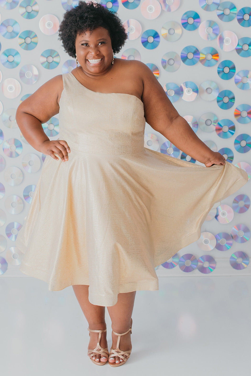 START THE MUSIC HOMECOMING DRESS, Metallic Gold / Gold, hi-res image number 0