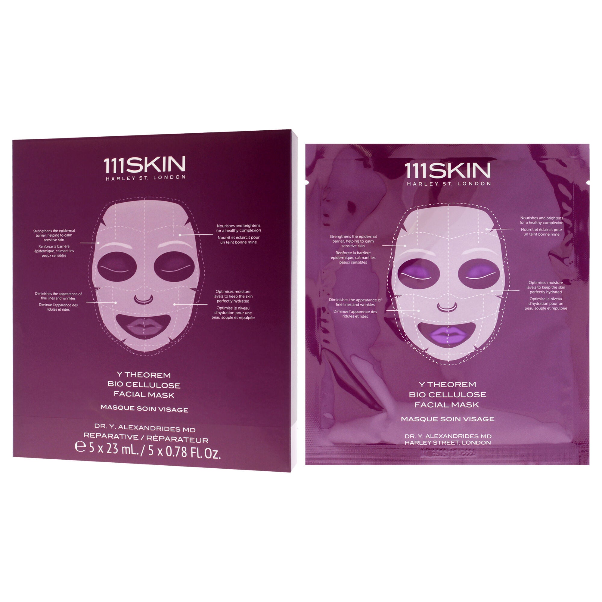 Y Theorem Bio Cellulose Facial Mask by 111Skin for Unisex - 5 Pc Mask, See Description, alternate image number 3