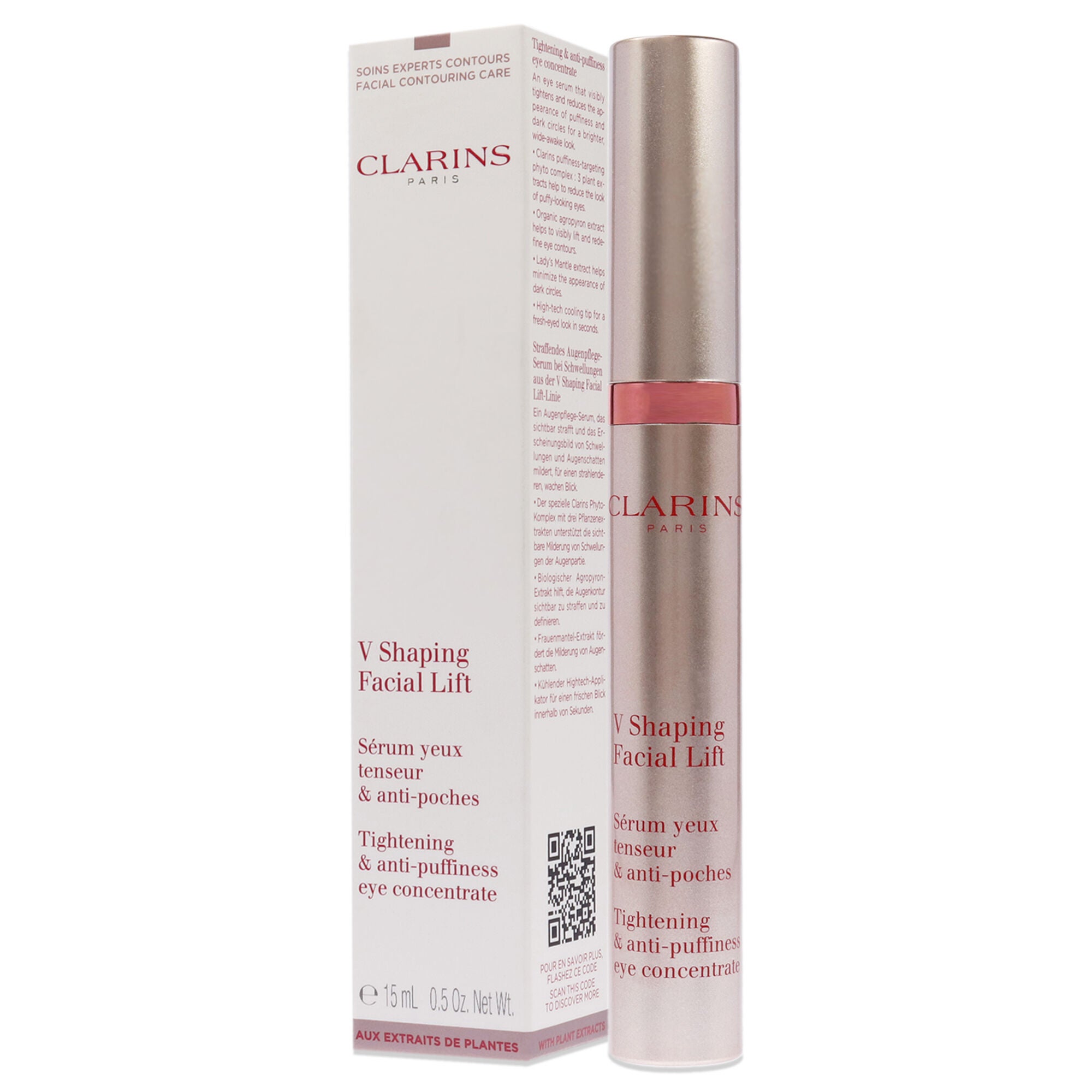 V Shaping Facial Lift Eye Concentrate by Clarins for Women - 0.5 oz Serum, See Description, alternate image number 3