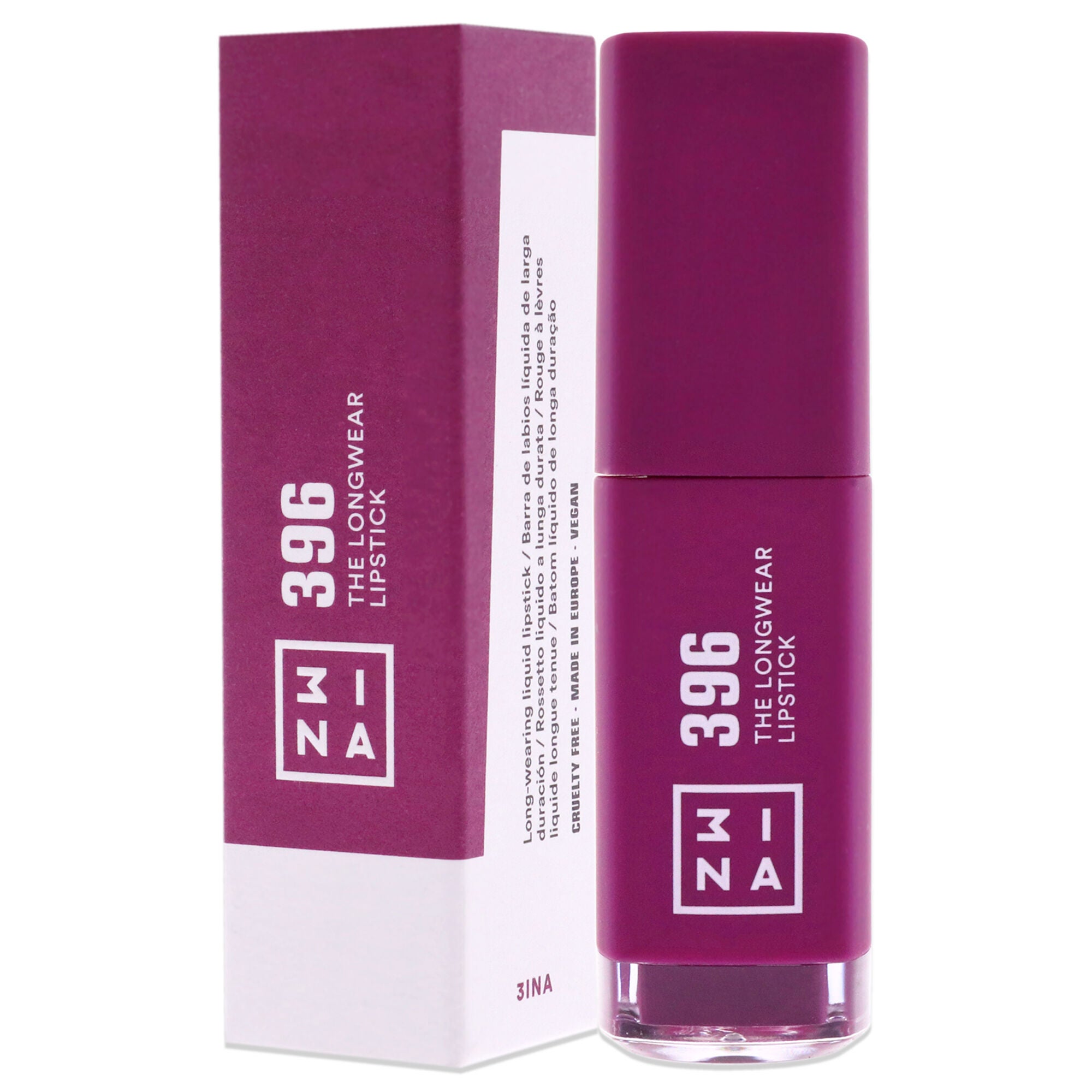 The Longwear Lipstick - 396 Dark Purple by 3INA for Women - 0.20 oz Lipstick, See Description, alternate image number 3