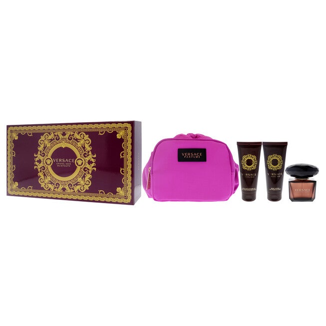 Versace Crystal Noir by Versace for Women - 4 Pc Gift Set - 3oz EDT Spray, 3.4oz Bath and Shower Gel, 3.4oz Body Lotion, Bag, NA, alternate image number null