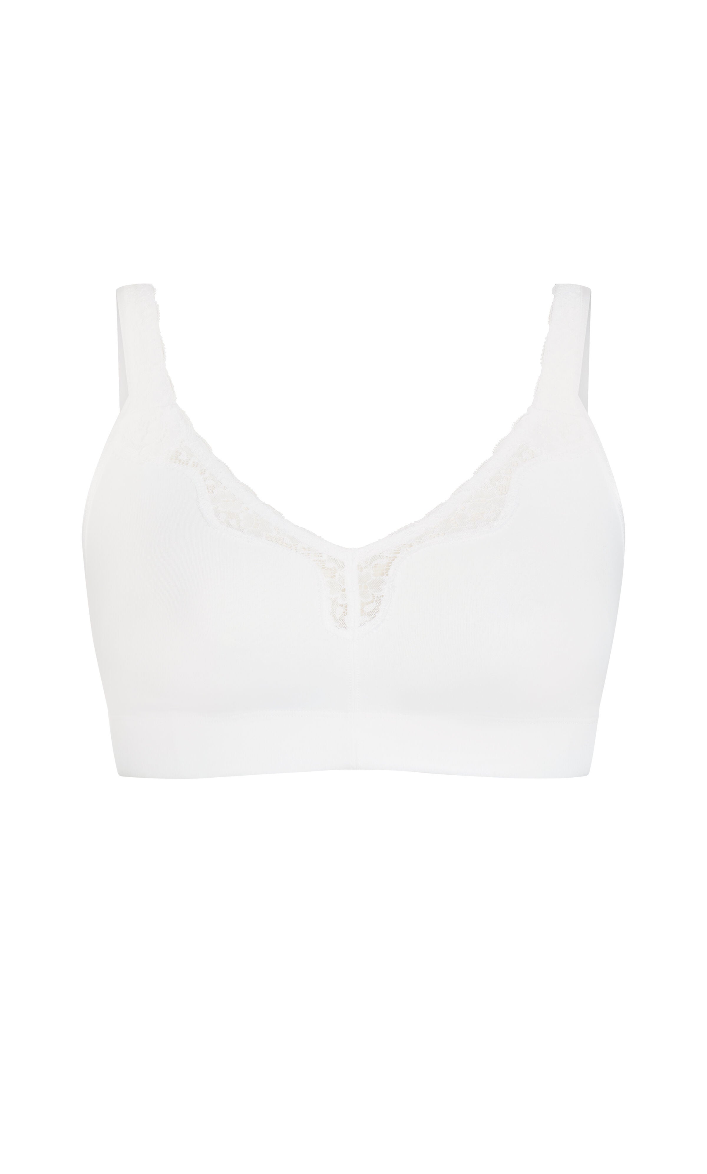 Comfort Cotton Wire Free Lace Bra - white, , alternate image number 2