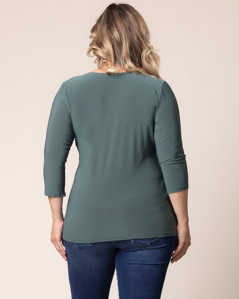 Femme Fatale Faux Wrap Top, Fern Green, alternate image number 1