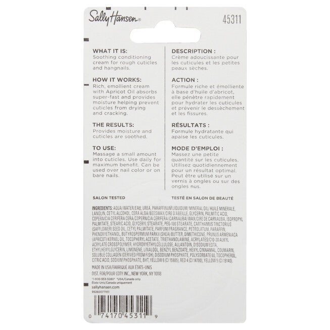 Cuticle Massage Cream - 45311 by Sally Hansen for Unisex - 0.4 oz Cream, See Description, alternate image number 2