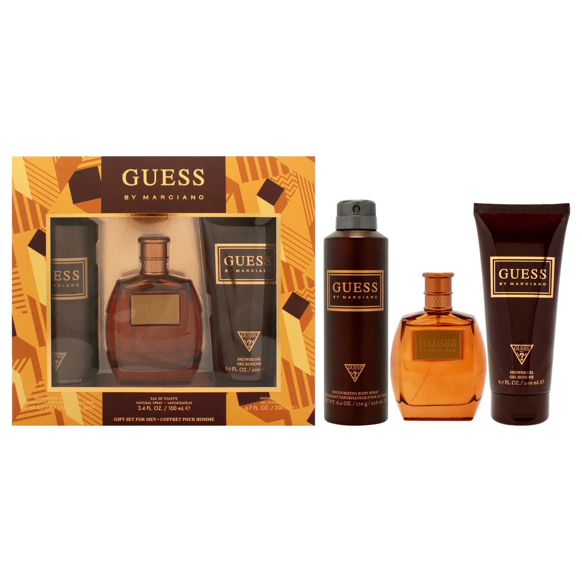 Guess by Marciano by Guess for Men - 3 Pc Gift Set 3.4oz EDT Spray, 6.7oz Shower Gel, 6.0oz Deodorizing Body Spray, See Description, hi-res image number 0