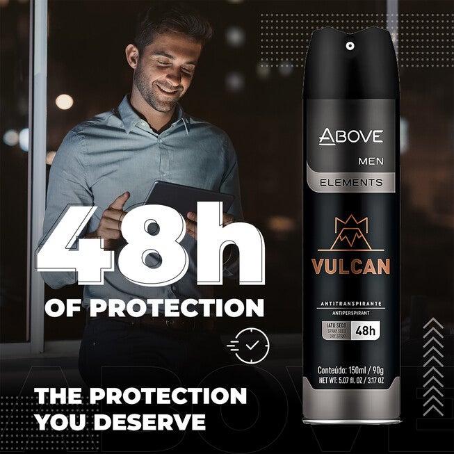 48 Hours Element Antiperspirant Deodorant - Vulcan by Above for Men - 3.17 oz Deodorant Spray - Pack of 4, , alternate image number null