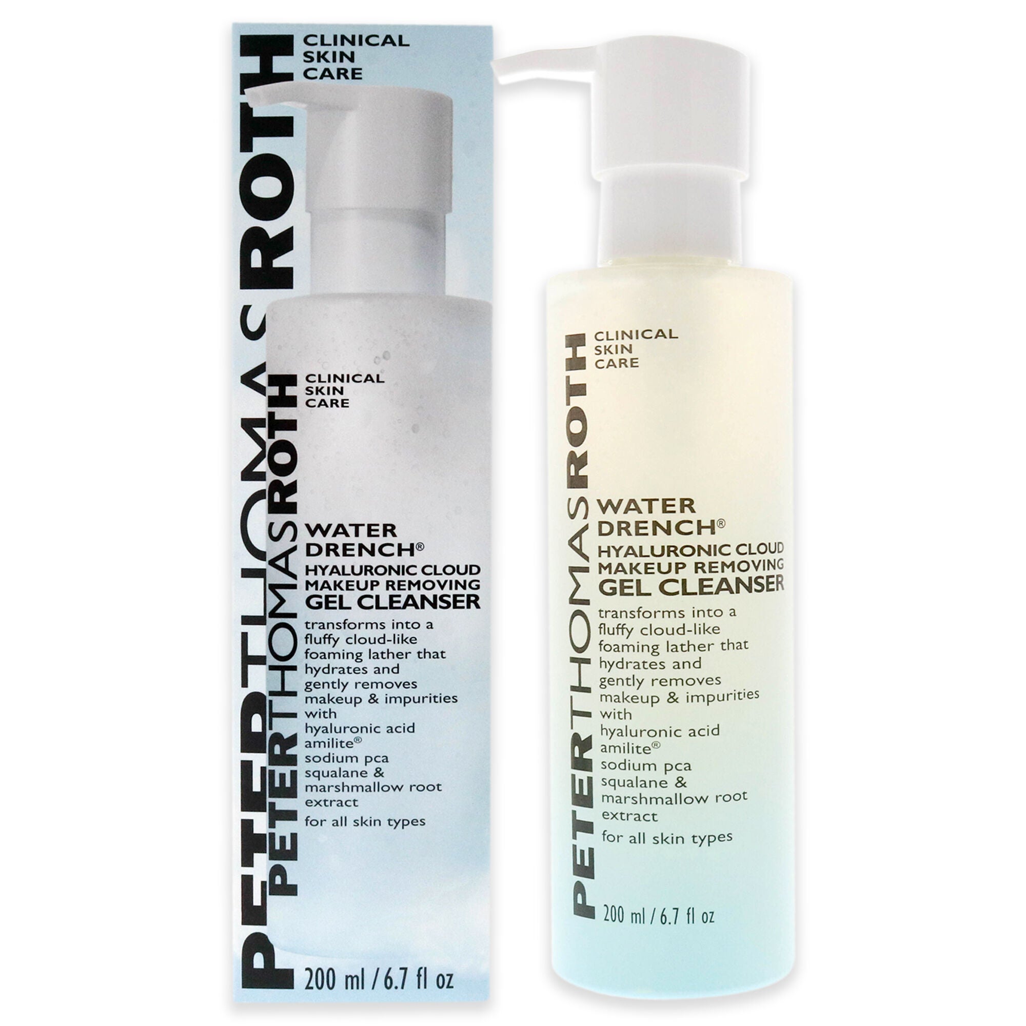 Water Drench Hyaluronic Cloud Makeup Removing Gel Cleanser by Peter Thomas Roth for Unisex - 6.7 oz Cleanser, See Description, hi-res image number 0
