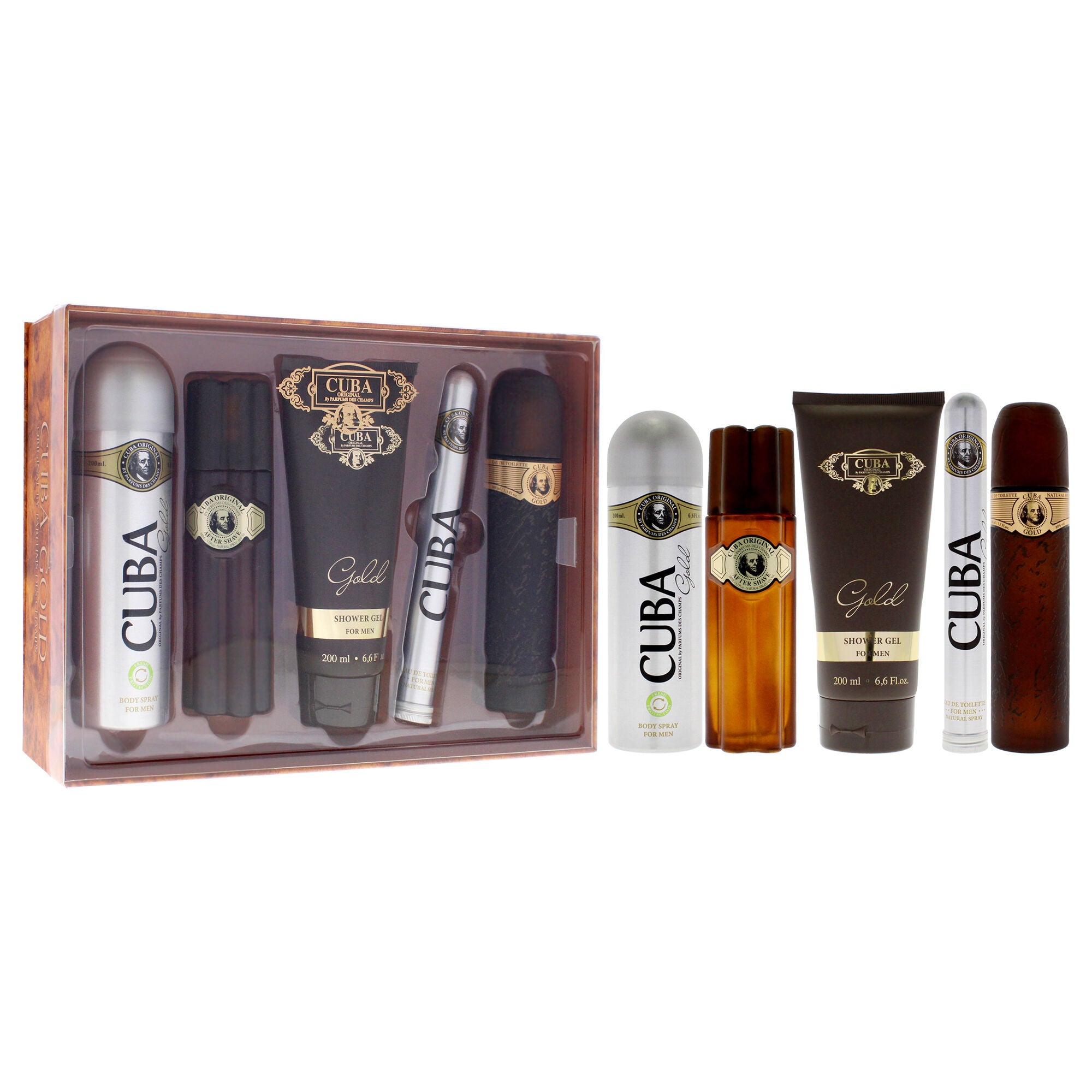 Cuba Gold Must Have by Cuba for Men - 5 Pc Gift Set 3.3oz EDT Spray, 1.17oz EDT Spray, 3.3oz After Shave, 6.7oz Body Spray, 6.7oz Shower Gel, See Description, alternate image number 2