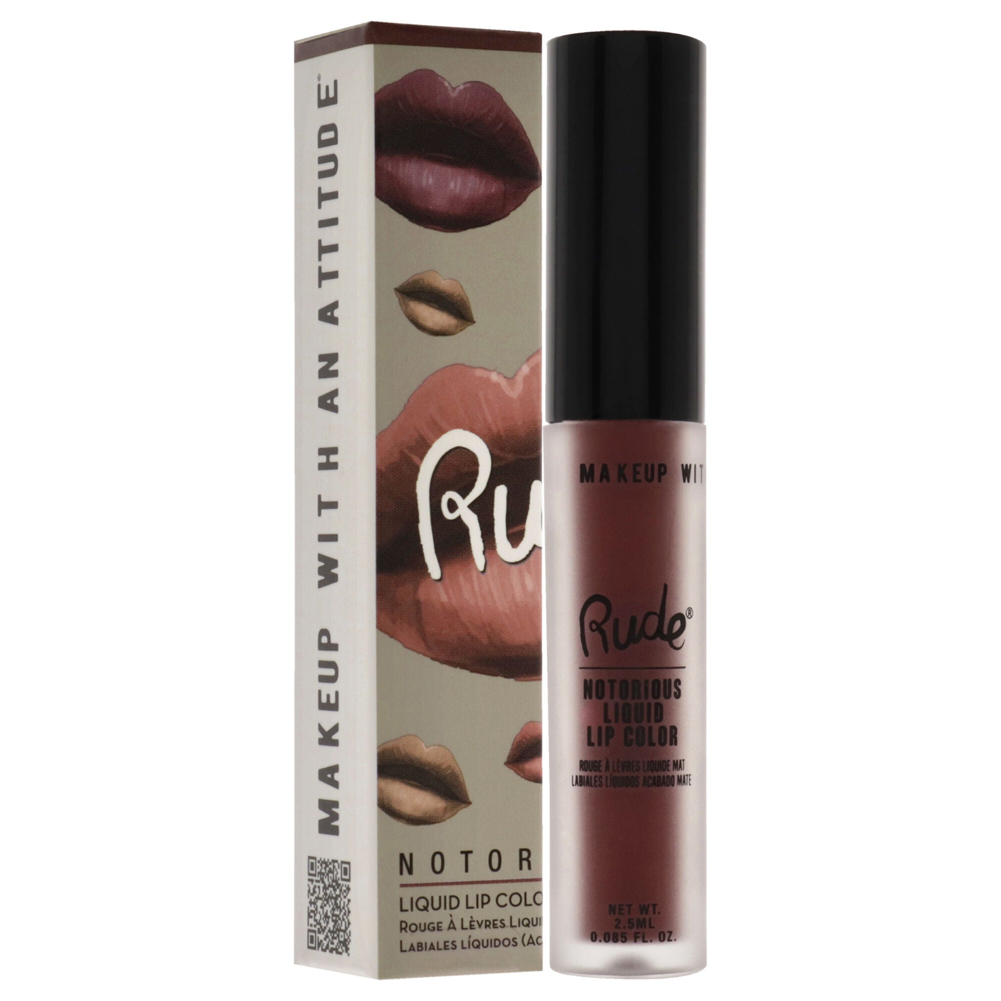 Notorious Rich Long Liquid Lip Color - Hell to Pay by Rude Cosmetics for Women - 0.1 oz Lip Color, See Description, alternate image number 2