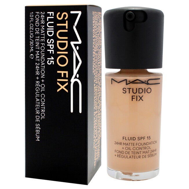 Studio Fix Fluid SPF 15 24Hr Matte Foundation Plus Oil Control - NC27 Beige With Neutral Undertone by MAC for Women - 1 oz Foundation, See Description, alternate image number 3