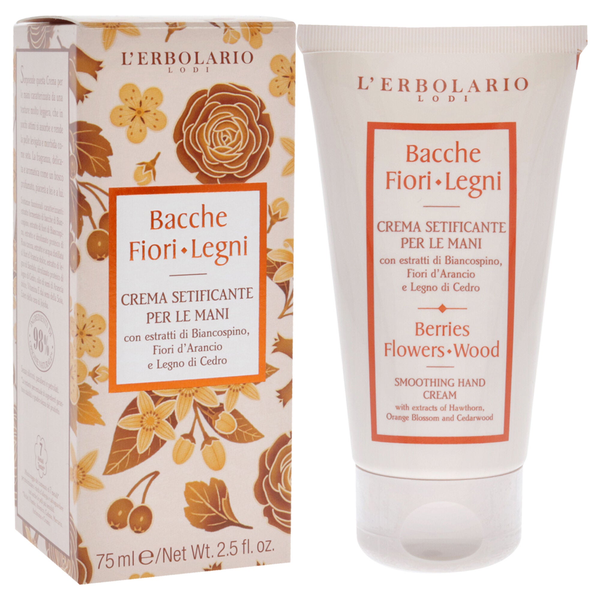 Berries Flowers Wood Smoothing Hand Cream by LErbolario for Unisex - 2.5 oz Cream, See Description, alternate image number 1